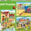 Schmidt Spiele 3 Puzzles - A La Ferme*Enfant Tracteurs|Animaux De La Ferme