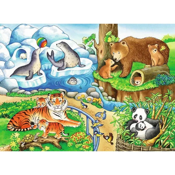 Ravensburger 2 Puzzles - Animaux du Zoo*Enfant Animaux Sauvages|Dès 3 Ans : 11 À 20 Pièces