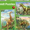 Schmidt Spiele 3 Puzzles - Dinosaures*Enfant Dinosaures|Dès 5 Ans : 31 À 49 Pièces