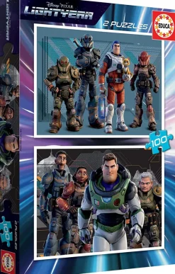 Educa 2 Puzzles - Disney Pixar - Buzz l'Éclair*Enfant Dès 6 Ans : 50 À 100 Pièces|À Partir De 6 Ans