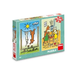 Dino 2 Puzzles - Doggie & Pussycat*Enfant Puzzles Pour Enfants|Dès 5 Ans : 31 À 49 Pièces