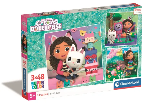 Clementoni 3 Puzzles - Gabby's Dollhouse*Enfant Puzzles Pour Enfants|Dès 5 Ans : 31 À 49 Pièces