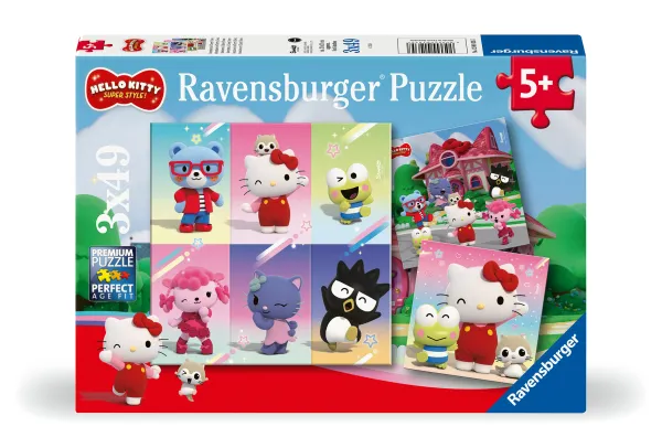 Ravensburger 3 Puzzles - Hello Kitty*Enfant Chats|Carré