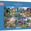 Gibsons 4 Puzzles - John Francis : Flore et Faune* Cottages Et Châlets|Forêts, Fleurs Et Jardins