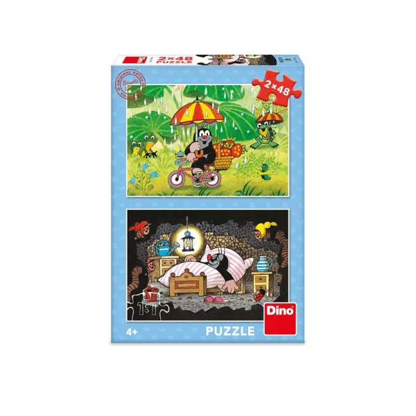 Dino 2 Puzzles - Journée de la Petite Taupe*Enfant Puzzles Pour Enfants|Dès 5 Ans : 31 À 49 Pièces