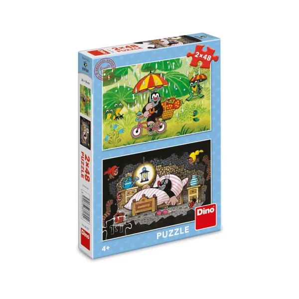 Dino 2 Puzzles - Journée de la Petite Taupe*Enfant Puzzles Pour Enfants|Dès 5 Ans : 31 À 49 Pièces