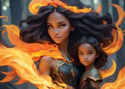 Alipson Puzzle 2 Puzzles - L'Eau et le Feu - Collection Mère et Fille*Femme Hommes Et Femmes|Bébés Et Enfants