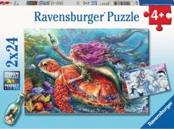 Ravensburger 2 Puzzles - Les Aventures des Sirènes*Enfant Puzzles Pour Enfants|Animaux Marins