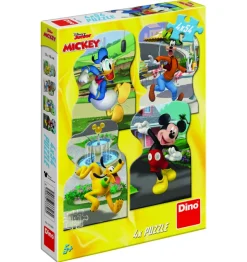 Dino 4 Puzzles - Mickey en Ville*Enfant Puzzles Pour Enfants|Dès 6 Ans : 50 À 100 Pièces