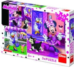 Dino 3 Puzzles - Minnie*Enfant Puzzles Pour Enfants|Dès 6 Ans : 50 À 100 Pièces