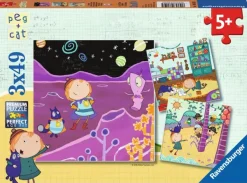 Ravensburger 3 Puzzles - Peg + Cat*Enfant Puzzles Pour Enfants|Dès 5 Ans : 31 À 49 Pièces