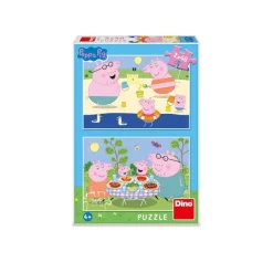 Dino 2 Puzzles - Peppa Pig: En Vacances*Enfant Puzzles Pour Enfants|Animaux De La Ferme