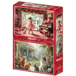 Alipson Puzzle 2 Puzzles - Petite Ballerine et Jardin Romantique* Forêts, Fleurs Et Jardins|De 500 À 999 Pièces
