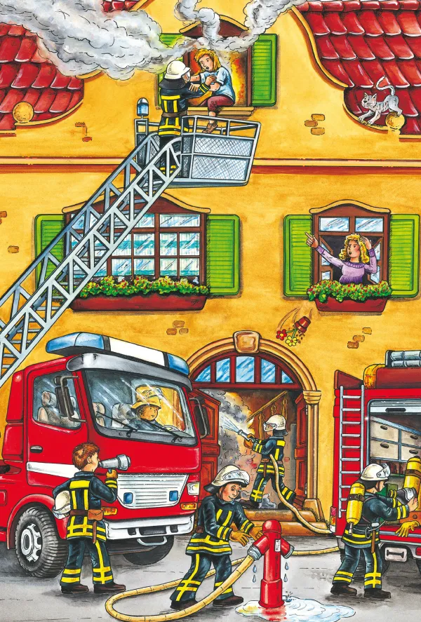 Schmidt Spiele 3 Puzzles - Pompiers et Secours*Enfant Pompiers, Police, Secours|Dès 4 Ans : 21 À 30 Pièces