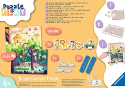 Ravensburger 2 Puzzles - Puzzle & Play - Aventures dans la Jungle*Enfant Animaux Sauvages|Dès 4 Ans : 21 À 30 Pièces