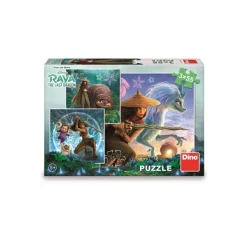 Dino 3 Puzzles - Raya et ses Amis*Enfant Puzzles Pour Enfants|Carré