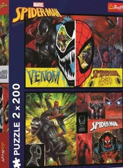 Trefl 2 Puzzles - Spider-Man De Jour Comme De Nuit - Disney Marvel Spiderman*Enfant À Partir De 9 Ans|Puzzles Pour Enfants