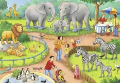 Ravensburger 2 Puzzles - Un Jour au Zoo*Enfant Animaux Sauvages|Dès 4 Ans : 21 À 30 Pièces