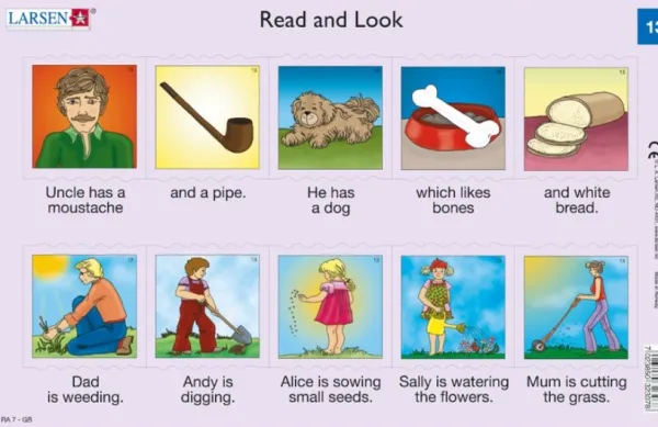 Larsen 2 Puzzles Cadres - Apprendre l'Anglais : Read and Look 13-14 (en Anglais)*Enfant Cadre|À Partir De 9 Ans