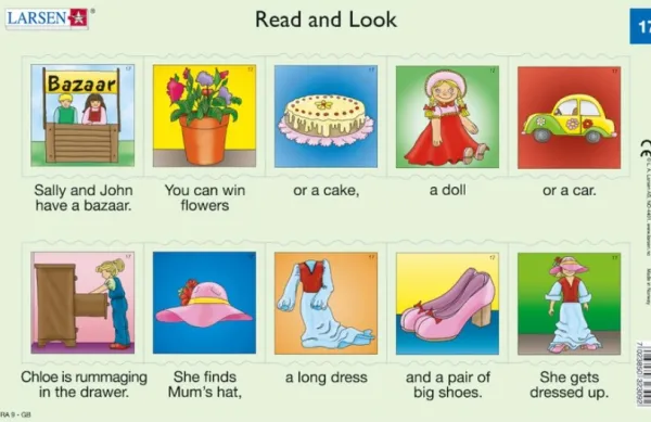 Larsen 2 Puzzles Cadres - Apprendre l'Anglais : Read and Look 17-18 (en Anglais)*Enfant Cadre|À Partir De 9 Ans