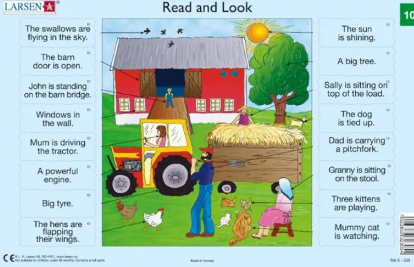 Larsen 2 Puzzles Cadres - Apprendre l'Anglais : Read and Look 09-10 (en Anglais)*Enfant Cadre|Puzzles Pour Enfants