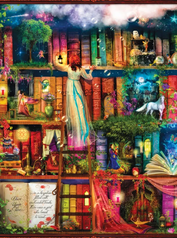 SunsOut Aimee Stewart - Aimee Stewart - Treasure Hunt Bookshelf*Femme Puzzles Pour Enfants|Licornes