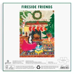 Galison Amis au Coin du Feu - Puzzle de 1000 Pièces dans une Boîte Carrée* Déco Et Objets|De 1 000 Pièces