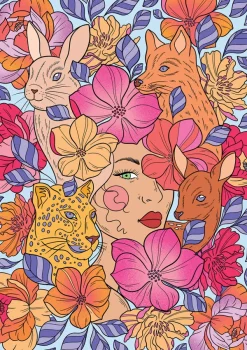 Hachette Amour Floral*Femme Animaux Sauvages|Hommes Et Femmes