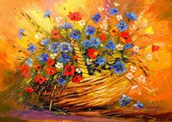 Enjoy Puzzle Basket with Flowers* Forêts, Fleurs Et Jardins|Art