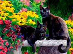 SunsOut Beautés Noires* Chats|Forêts, Fleurs Et Jardins