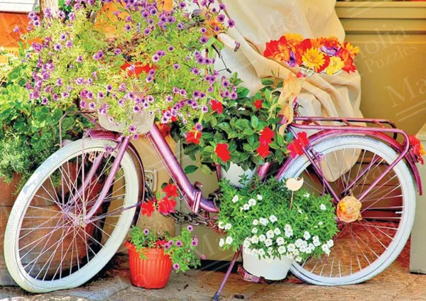 Magnolia Bicycle with Flowers* Déco Et Objets|Forêts, Fleurs Et Jardins