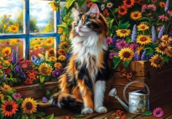 Castorland Blooming Cat Meditation* Chats|Forêts, Fleurs Et Jardins