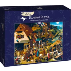 Bluebird Puzzle Brueghel Pieter - Pieter Bruegel the Elder - Netherlandish Proverbs, 1559* Art|De 1 000 Pièces