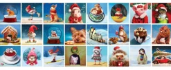 Eurographics Calendrier de l'Avent - Christmas Animals - 24 Puzzles*Femme Animaux De La Ferme|Noël