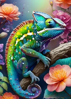 Alipson Puzzle Caméléon Coloré* Autres Animaux|Forêts, Fleurs Et Jardins