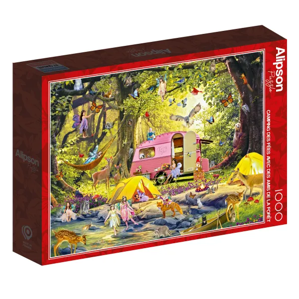 Alipson Puzzle Camping des Fées avec des Amis de la Forêt*Femme Puzzles Pour Enfants|Oiseaux
