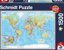 Schmidt Spiele Carte du Monde en Allemand* De 1 500 Pièces|De 1 500 Pièces