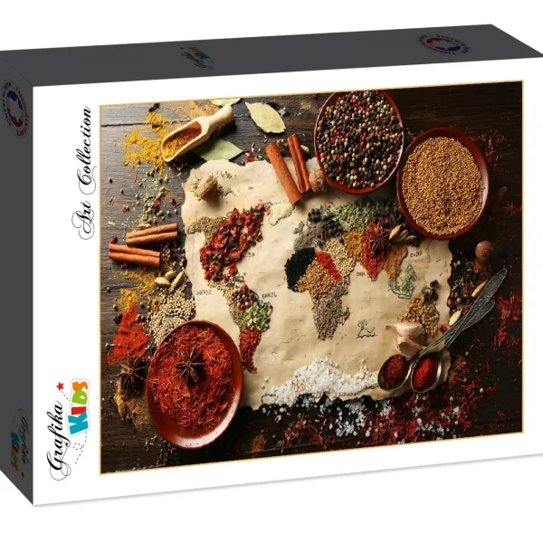 Grafika Kids Carte du Monde en Epices*Enfant Déco Culinaire|Cartes Du Monde