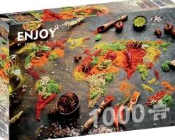Enjoy Puzzle Carte du Monde en Epices* Déco Et Objets|Déco Culinaire