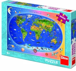 Dino Carte du Monde pour Enfants (en anglais)* Dès 9 Ans : 251 À 399 Pièces