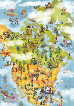 DToys Cartoon Collection - Carte des USA*Femme Humour, Satire Et Wasgij|Cartes Du Monde