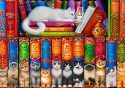 Bluebird Puzzle Cat Bookshelf*Femme À Partir De 9 Ans|Chats