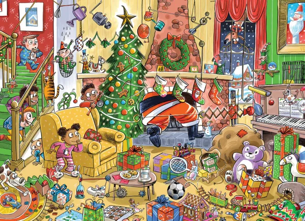 Cobble Hill Catching Santa - Puzzle Famille (Pièces de Tailles Différentes)*Femme Noël|Dès 9 Ans : 251 À 399 Pièces