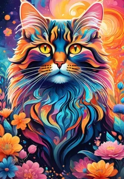 Alipson Puzzle Chat Multicolore* Chats|Forêts, Fleurs Et Jardins