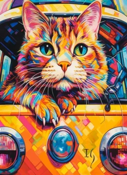 Castorland Chat Voyageur*Enfant Voitures, Motos Et Camions|Chats