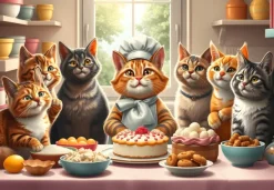 Alipson Puzzle Chats Pâtissiers en Action* Chats|Déco Culinaire