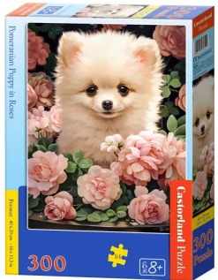 Castorland Chiot Spitz Nain dans les Roses* Chiens|Forêts, Fleurs Et Jardins