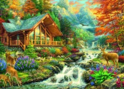 Bluebird Puzzle Chuck Pinson - Alpine Serenity* Cottages Et Châlets|Forêts, Fleurs Et Jardins