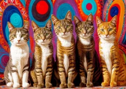 Enjoy Puzzle Cinq Chats* Chats|De 1 000 Pièces