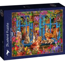 Bluebird Puzzle Ciro Marchetti - Chats sur le Rebord de la Fenêtre* Chats|Forêts, Fleurs Et Jardins